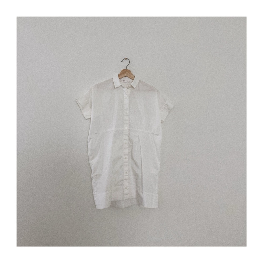 everlane popover cotton shirt dress